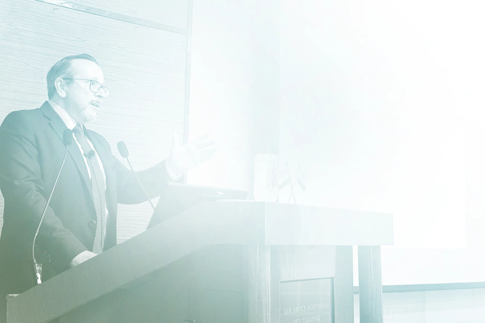 Photo of Bryce Hoffman speaking at an event