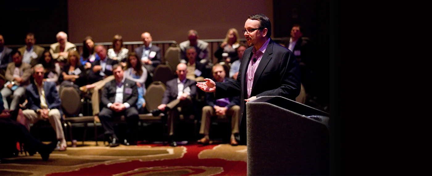 Bryce Hoffman giving a Keynote talk