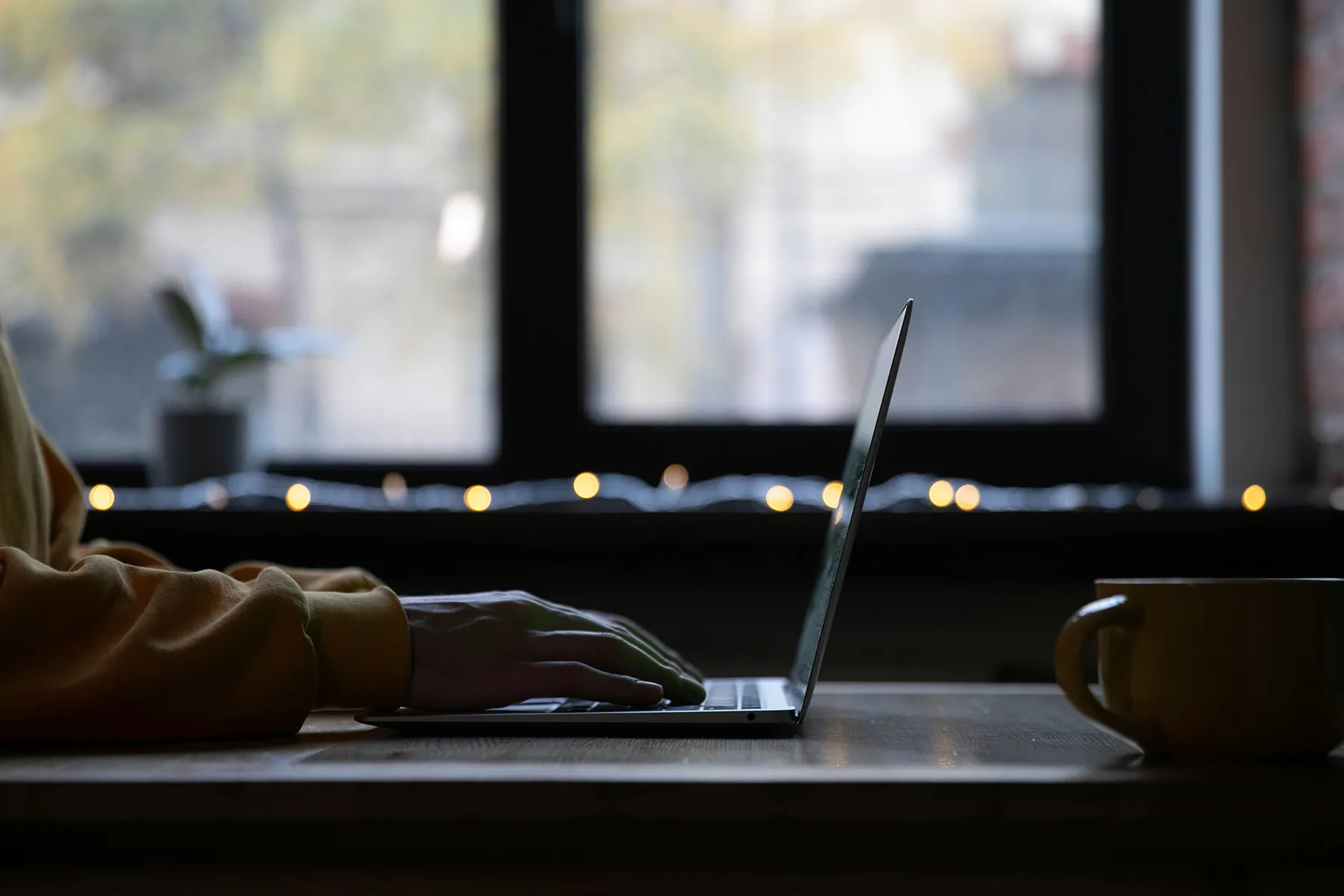 A man working on a laptop